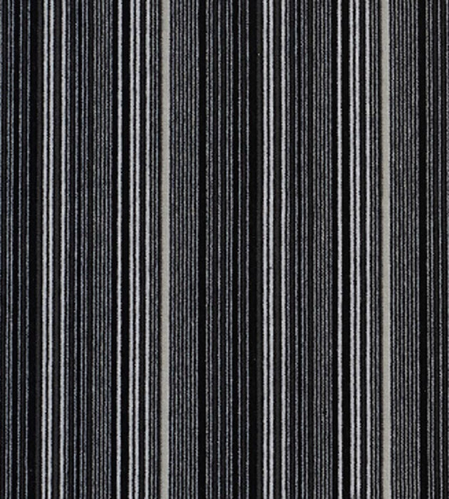 Aldeco Pinstripe Velvet Black & White Fabric A918370001
