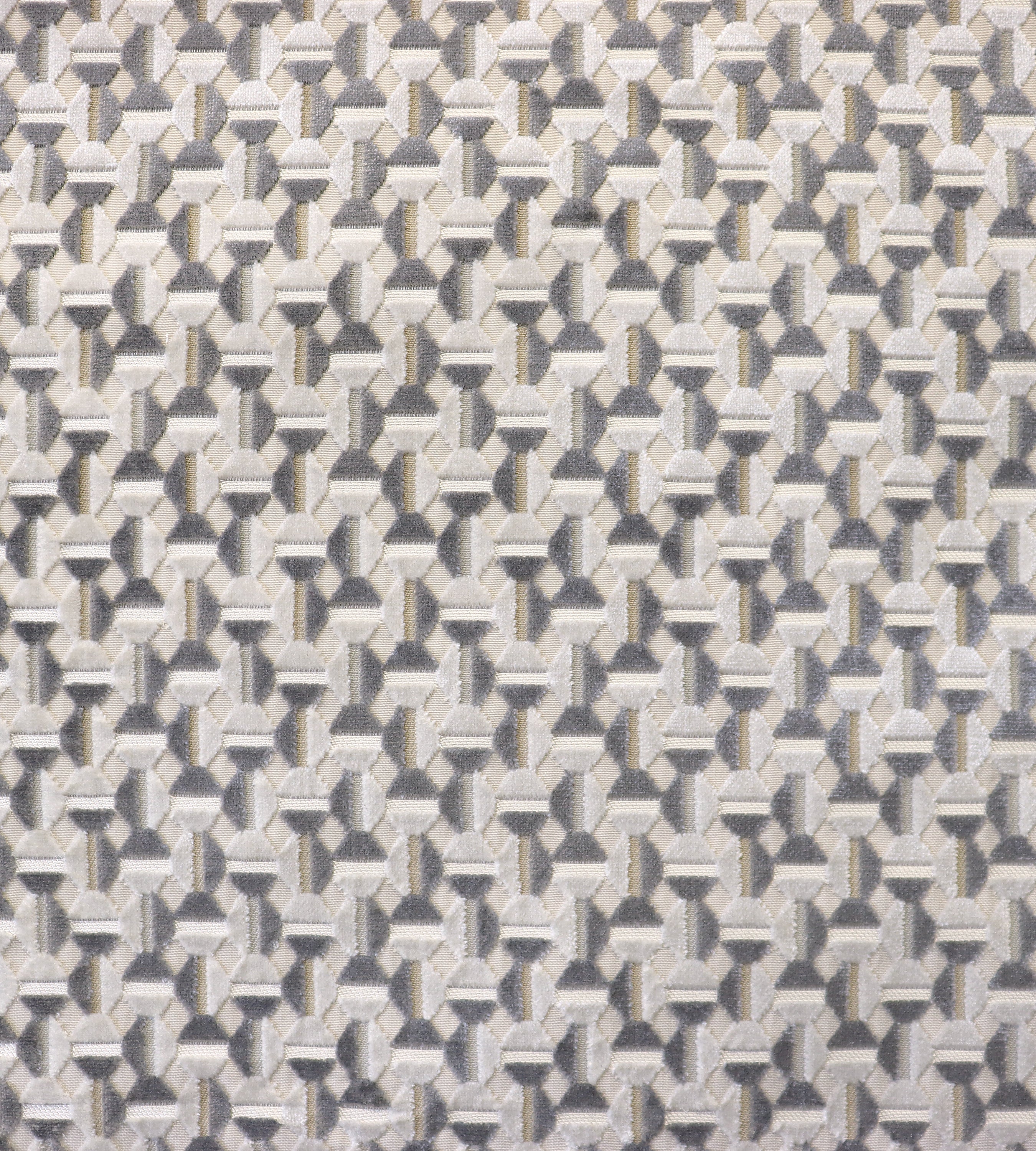 Aldeco Lumiere Jacquard Velvet Natural Greige Fabric Sample A9LUMI0001