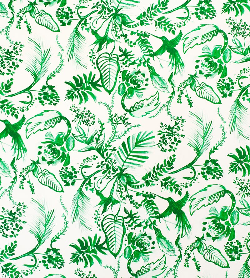 Aldeco Hummingbird Paradise Green Fabric Sample A919280002