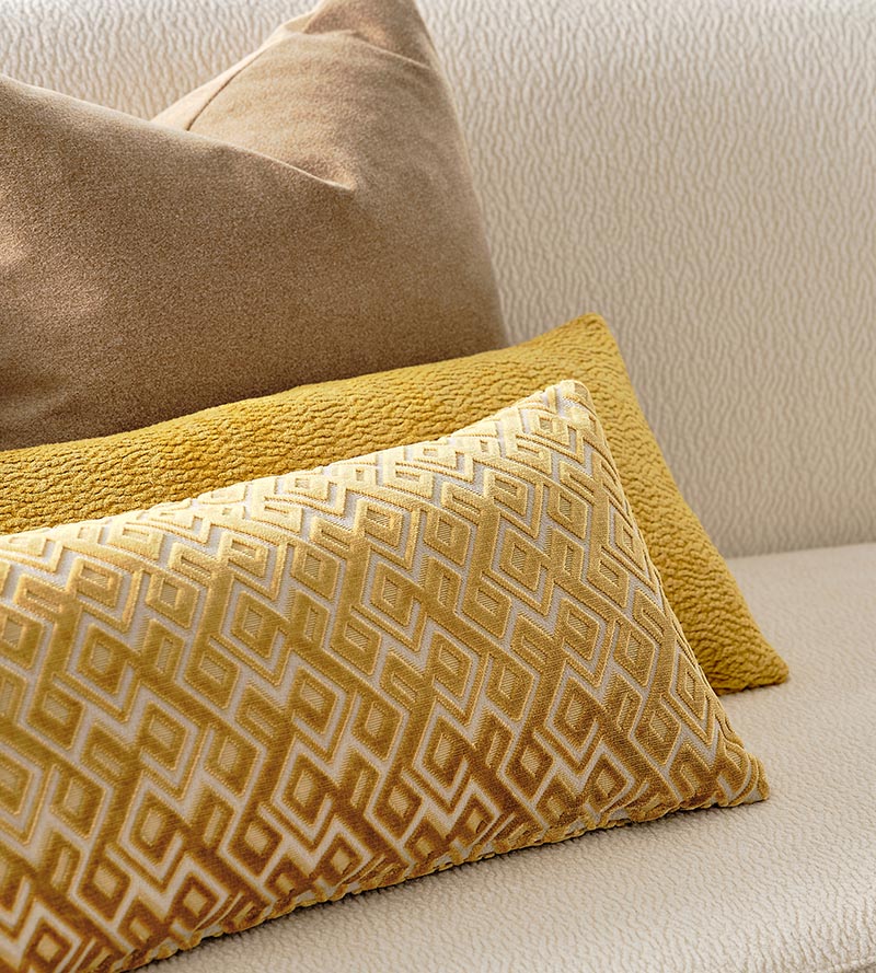 Aldeco Anni Jacquard Velvet Golden Linen Fabric A9ANNI0002