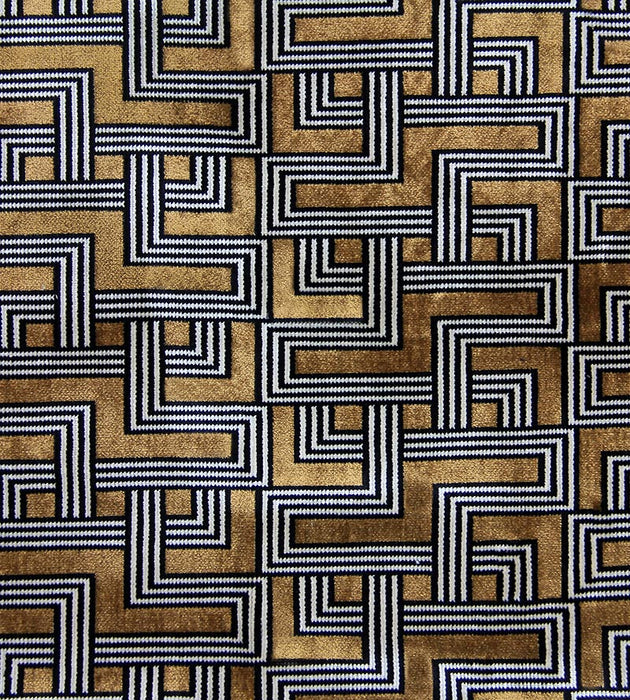 Aldeco Interception Jacquard Velvet Toffee Gold Fabric A9INTE0003