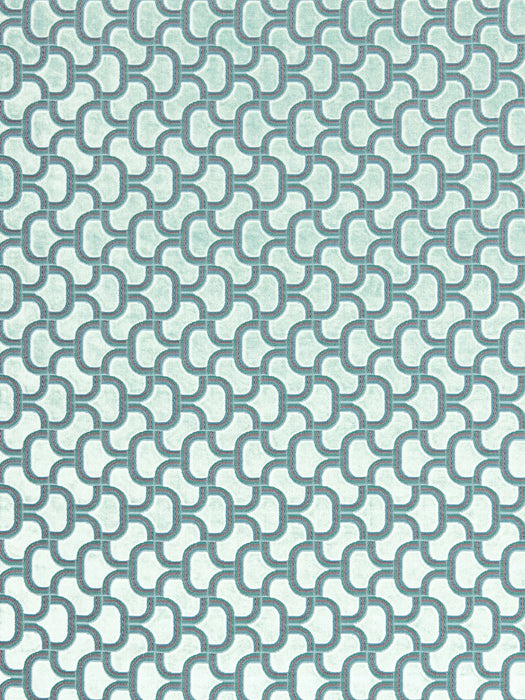 Aldeco Digby Velvet Aqua Shades Fabric Sample A9192550004