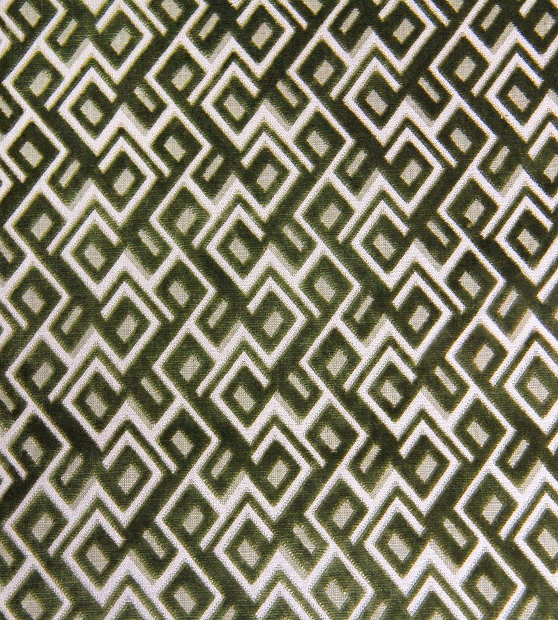 Aldeco Anni Jacquard Velvet Green Linen Fabric A9ANNI0004