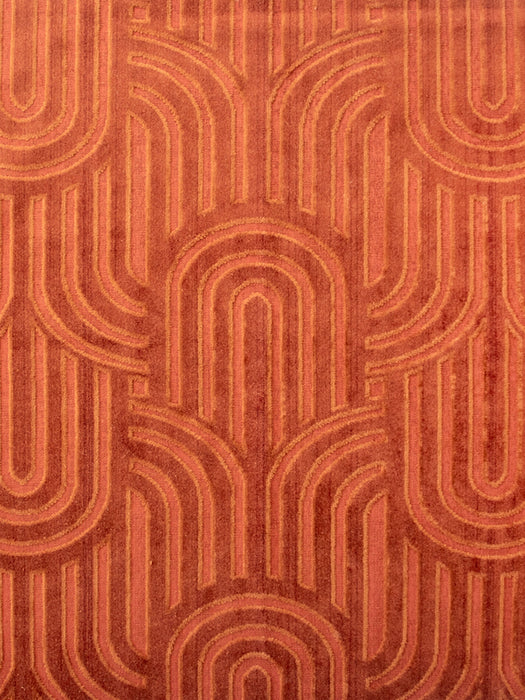 Aldeco Belle Epoque Velvet Terracotta Fabric A9BELL0004