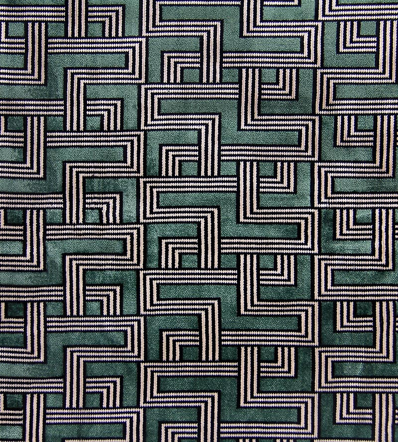 Aldeco Interception Jacquard Velvet Green Moss Fabric Sample A9INTE0004