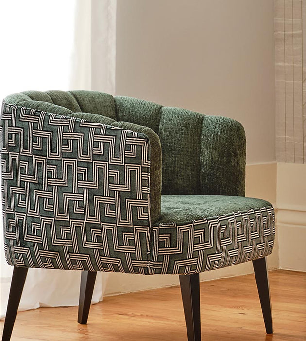 Aldeco Interception Jacquard Velvet Green Moss Fabric A9INTE0004
