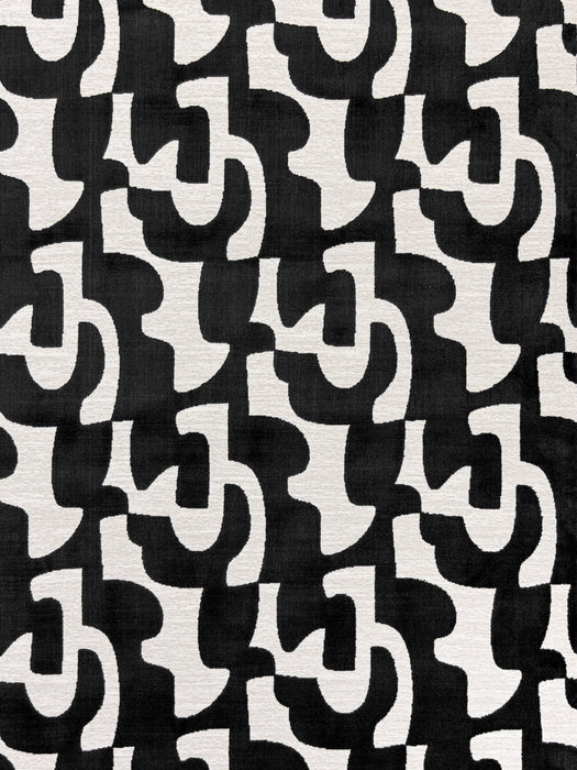 Aldeco Decoupe Velvet Linen Black Fabric Sample A9192610005