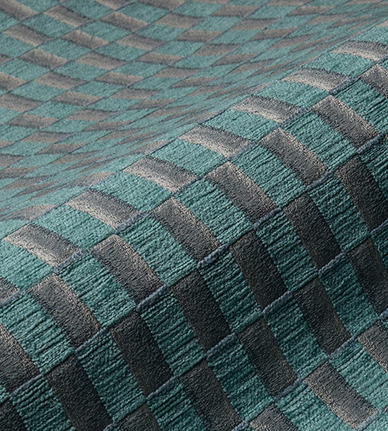 Aldeco Damier Porcelain Blue Fabric Sample A9DAMI0005