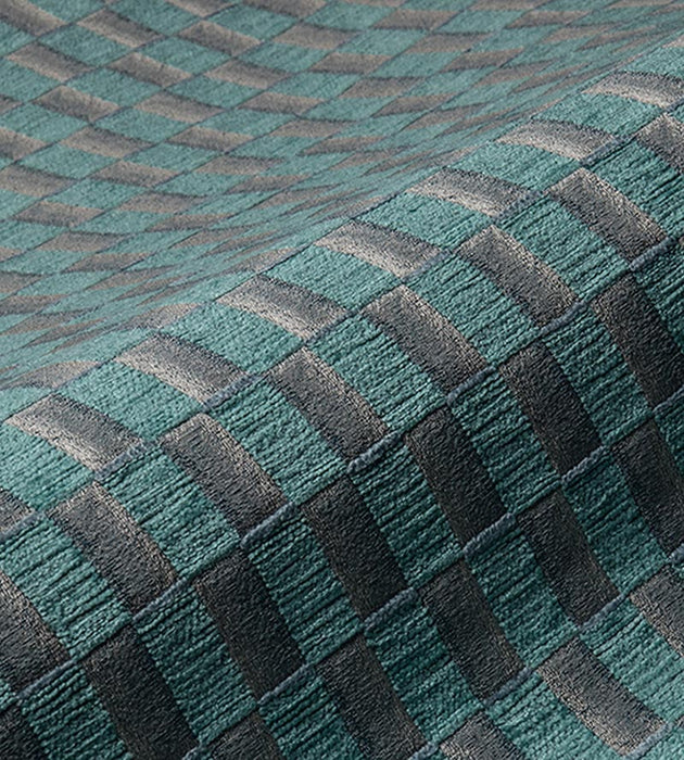 Aldeco Damier Porcelain Blue Fabric A9DAMI0005