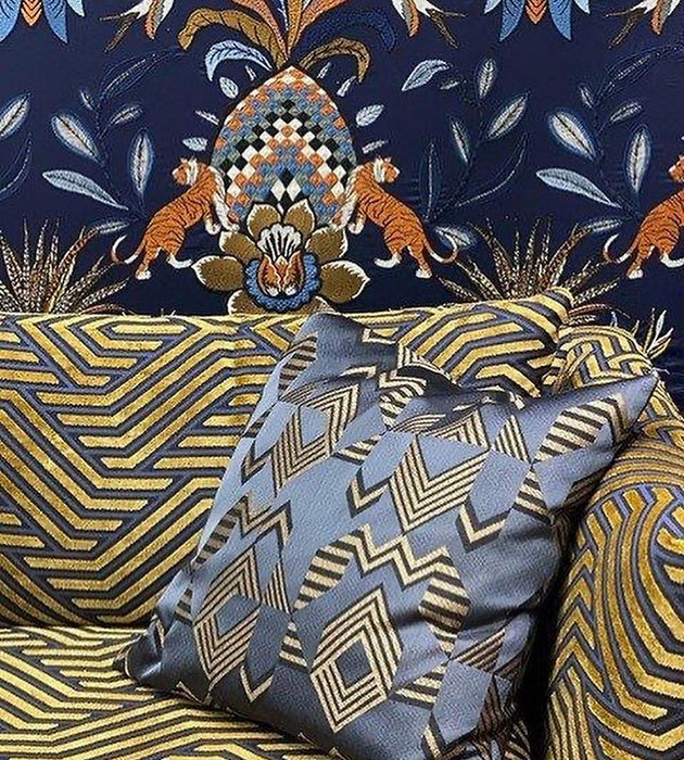 Aldeco Albers Indigo Blue Fabric A9ALBE0007