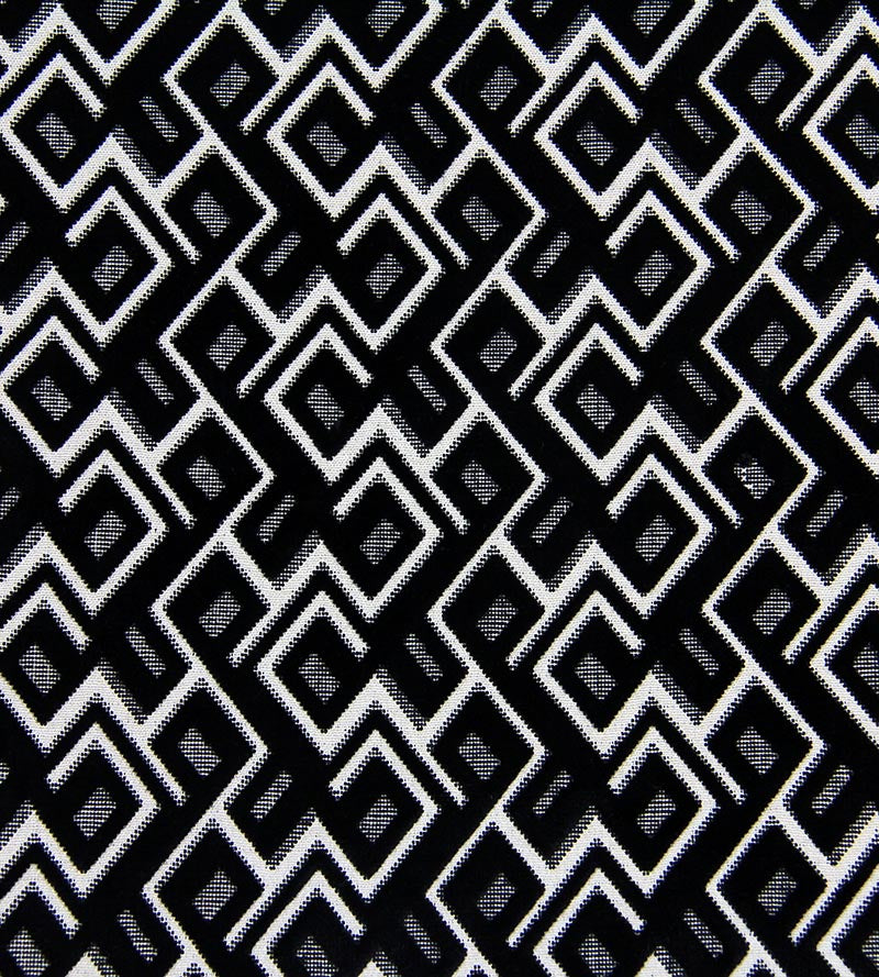Aldeco Anni Jacquard Velvet Black Linen Fabric A9ANNI0008
