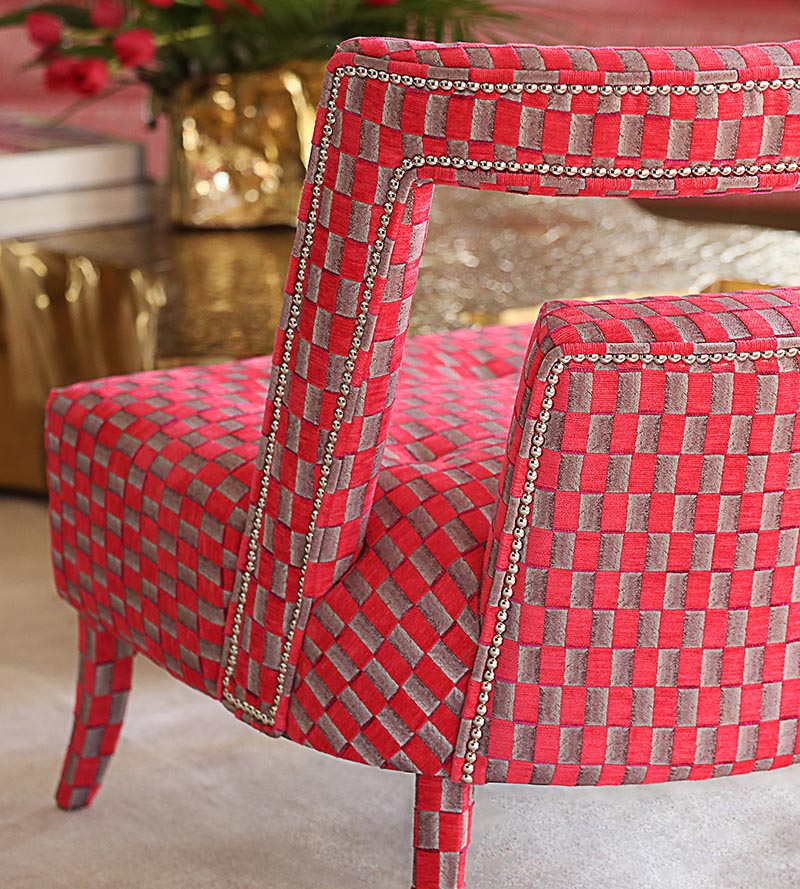 Aldeco Damier Wild Rose Fabric A9DAMI0003