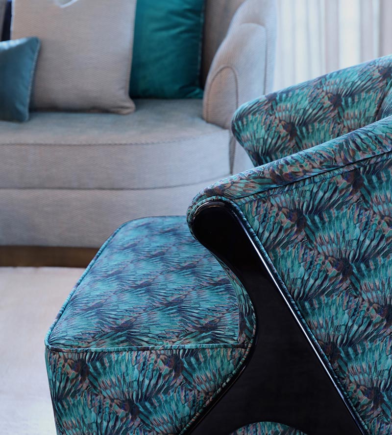Aldeco Guilty Peacock Blue Fabric A9GUIL0003
