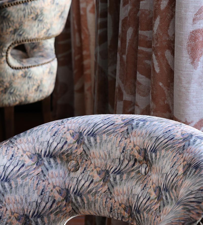 Aldeco Guilty Coral Feathers Fabric Sample A9GUIL0002