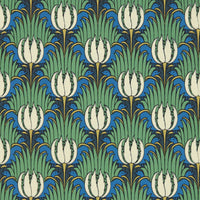 Morris & Co Tulip & Bird Goblin Green & Raven Wallpaper AARC510016