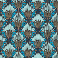 Morris & Co Tulip & Bird Opal & Seafoam Wallpaper AARC510017