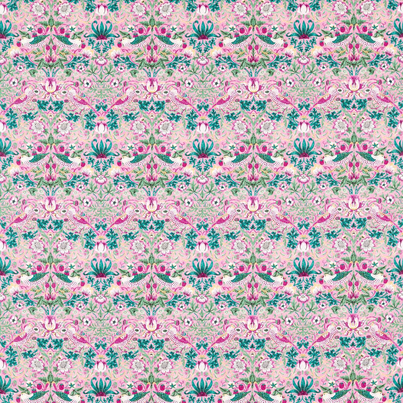 Morris & Co Strawberry Thief Miami Strip Fabric AARC520017
