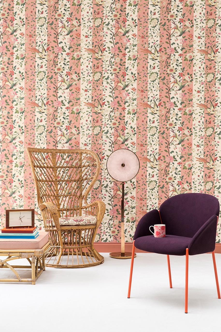 Braquenie Konotori Rose Saumon Fabric Sample B7617001