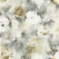 Seabrook Designs Abstract Floral Antique Gold, Gray, & Off-white Wallpaper AH40905