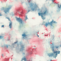 Seabrook Designs Abstract Floral Denim Blue, Scarlet, & Off-white Wallpaper AH40911
