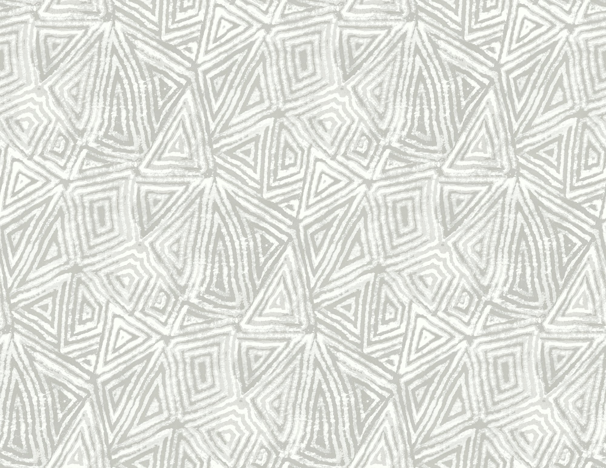 Seabrook Designs African Geo Metallic Silver & Off-white Wallpaper AH41500