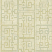 Seabrook Designs Dynasty Lattice Metallic Pearl And Mint Wallpaper AI40201