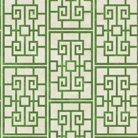 Seabrook Designs Dynasty Lattice Metallic Pearl And Emerald Green Wallpaper AI40204