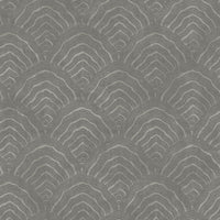 Seabrook Designs Confucius Scallop Charcoal And Metallic Silver Wallpaper AI41508