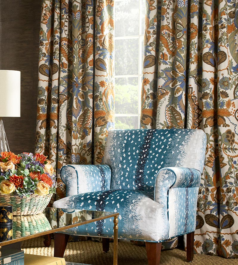 Old World Weavers Antelope Peacock Fabric Sample ALBOHE0005