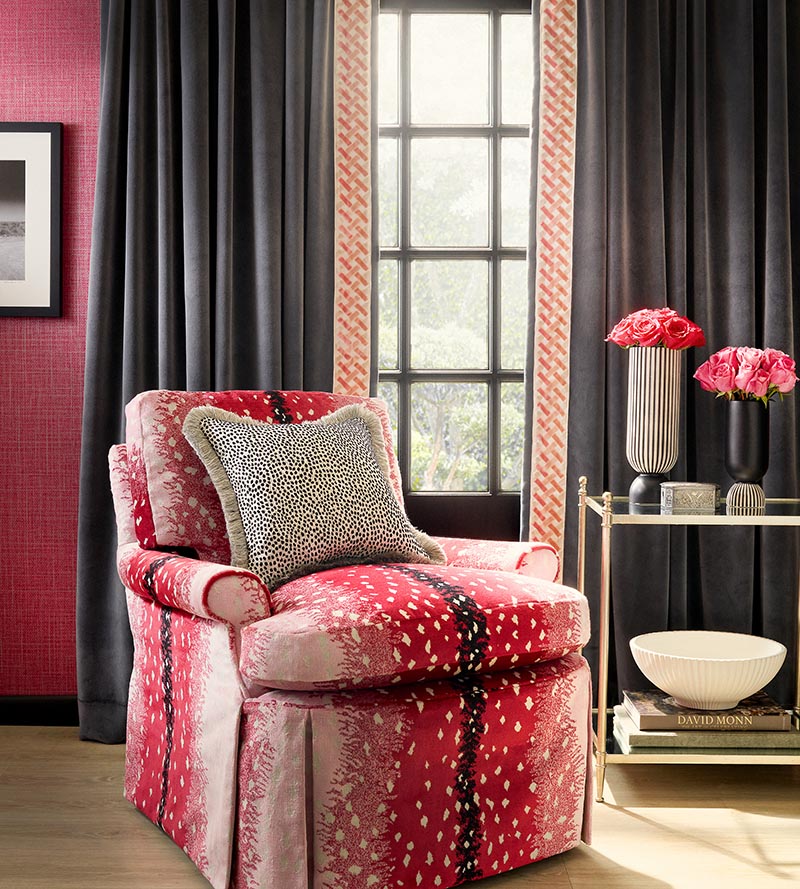 Old World Weavers Antelope Raspberry Fabric Sample ALBOHE0006