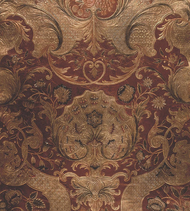 Old World Weavers Cuir Versailles Red/Multi Fabric Sample AQ21CD0001