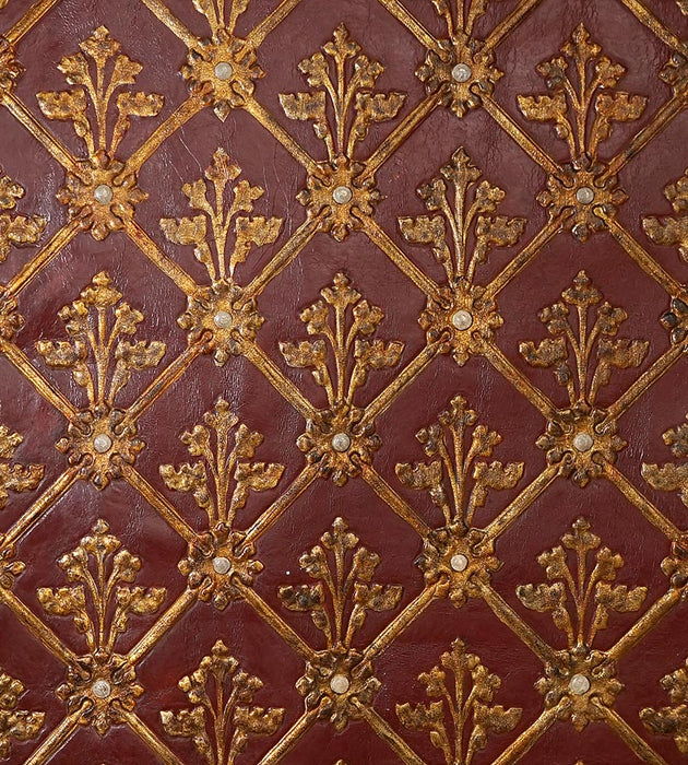 Old World Weavers Cuir Resille Red/Gold Fabric Sample AQ26CD0001