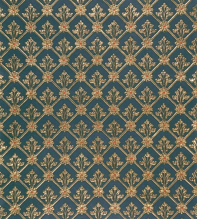 Old World Weavers Cuir Resille Green/Gold Fabric Sample AQ26CD0002