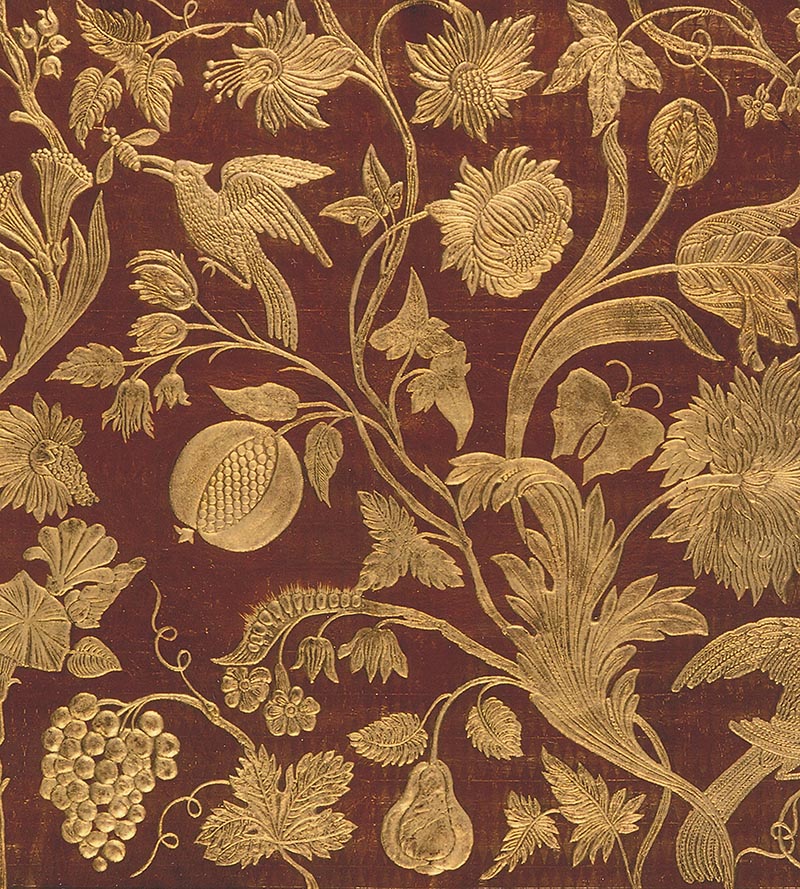 Old World Weavers Cuir Eden Red/Gold Fabric Sample AQ17CD0003