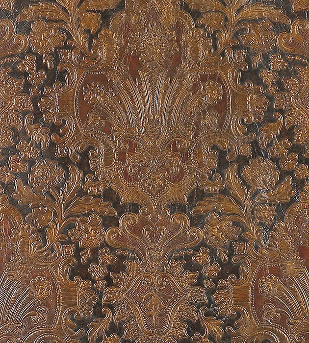 Old World Weavers Cuir Colbert Rouge/Gold Fabric Sample AQ48CD0003