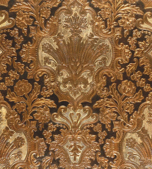 Old World Weavers Cuir Colbert Blanc/Gold Fabric Sample AQ48CD0004
