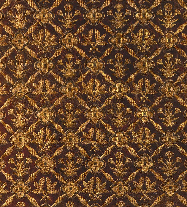 Old World Weavers Cuir Chene Red/Gold Fabric Sample AQ22CD0005