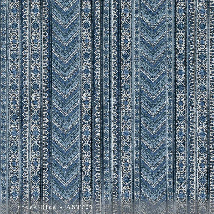 Lisa Fine Amira Stripe Stone Blue Fabric Sample AST-01