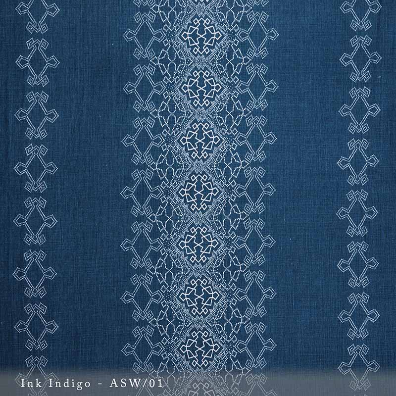 Lisa Fine Aswan Ink Indigo Fabric Sample ASW-01