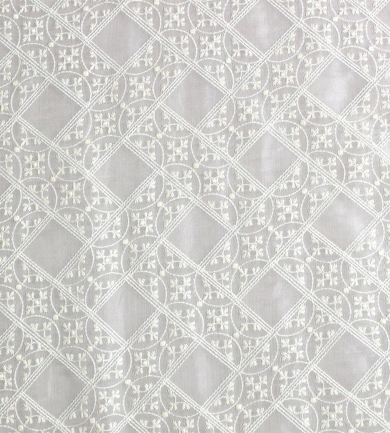 Old World Weavers Broderies Villers Sheer Ivory Fabric AU25800003