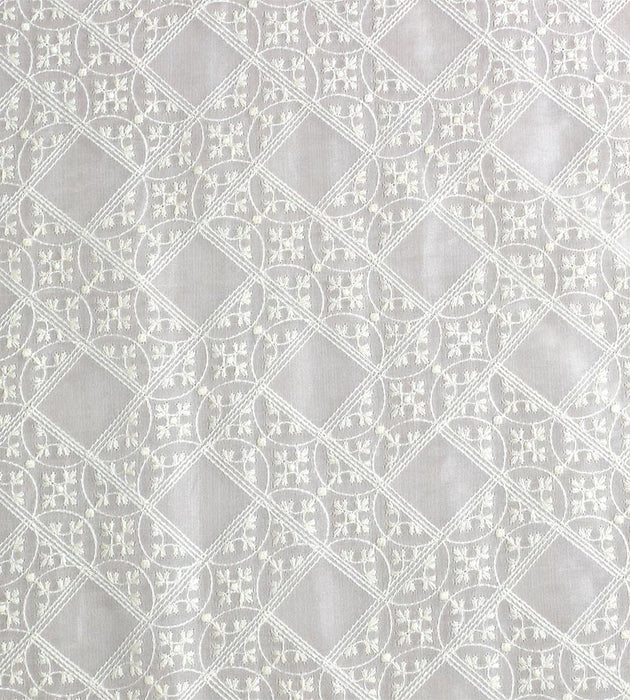 Old World Weavers Broderies Villers Sheer Ivory Fabric Sample AU25800003