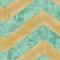 Seabrook Designs Hubble Chevron Metallic Gold And Teal Wallpaper AV50415