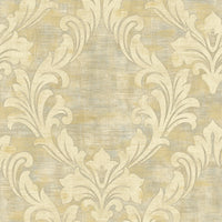 Seabrook Designs Kepler Damask Metallic Pearl And Gold Wallpaper AV50705