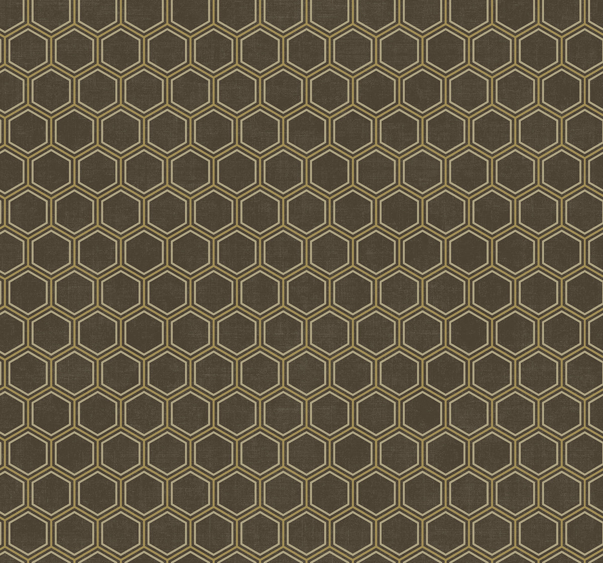 Seabrook Designs Curie Geo Metallic Gold And Espresso Wallpaper Sample AV51205