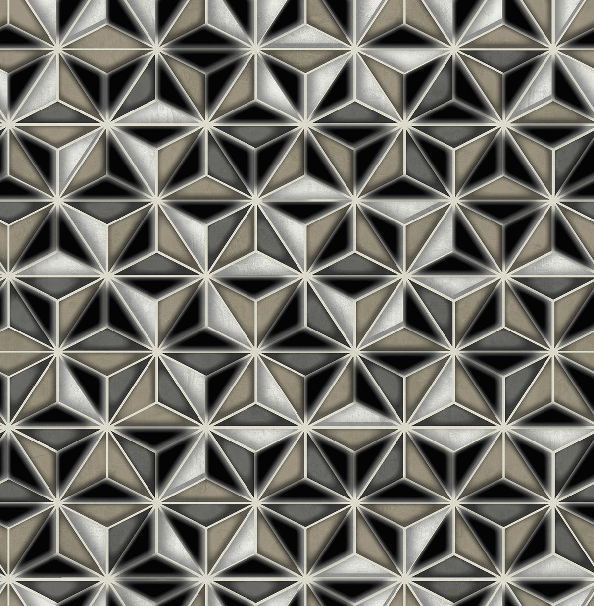 Seabrook Designs Einstein Geometric Metallic Silver And Black Wallpaper AV51400