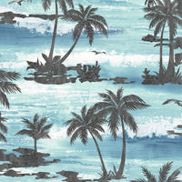 Seabrook Designs Moseley Palm Trees Black And Blue Wallpaper AV51602
