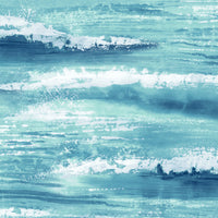 Seabrook Designs Moseley Waves Metallic Blue And White Wallpaper AV51702