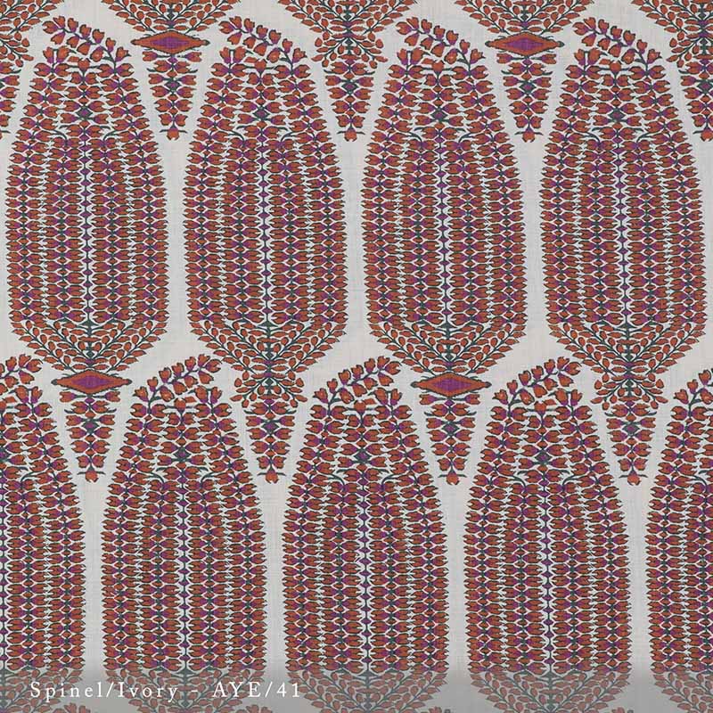 Lisa Fine Ayesha Paisley Spinel/Ivory Fabric Sample AYE-41