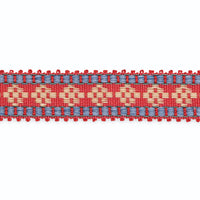 Schumacher Mary Kay Braid Cherry/Lapis/Mocha Trim B211-2