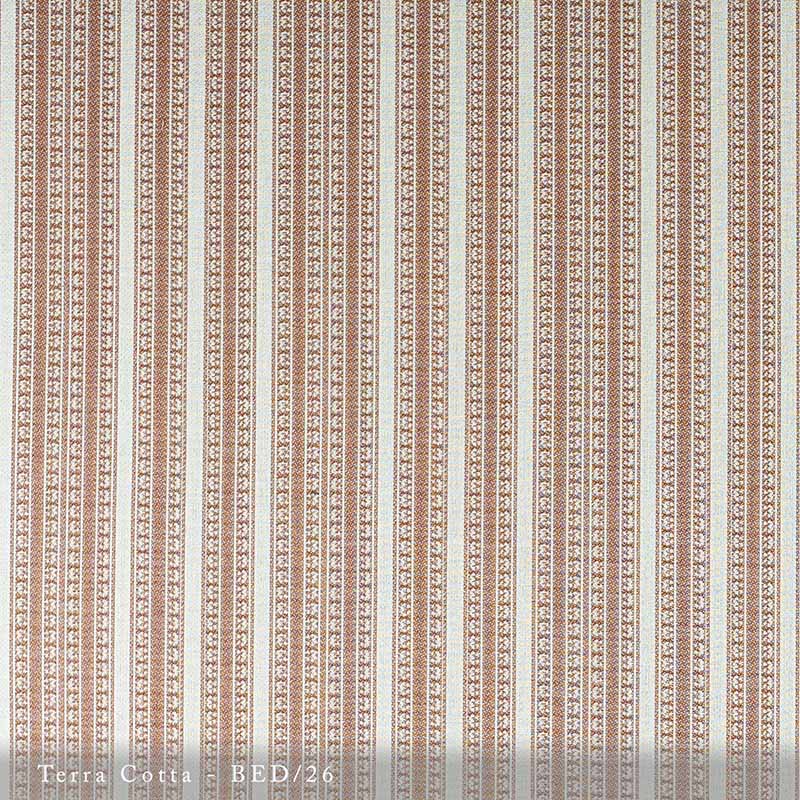 Lisa Fine Bedouin Stripe - Performance Terra Cotta Fabric Sample BED-26